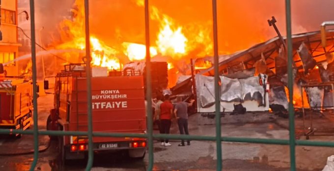 Konya’da silah fabrikasında yangın