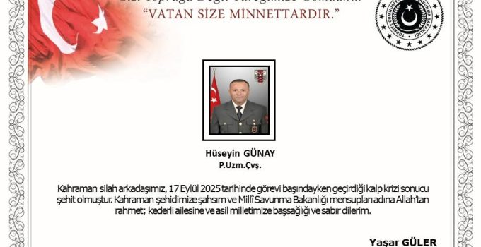 Karapınar’da Uzman Çavuş Hüseyin Günay şehit oldu