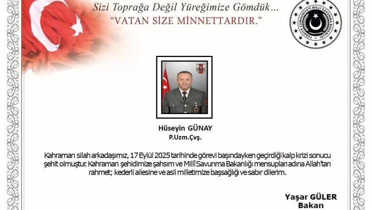 Karapınar’da Uzman Çavuş Hüseyin Günay şehit oldu