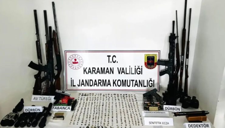 Ayrancı’da yapılan operasyonda çok sayıda tarihi eser ve ruhsatsız silah ele geçirildi, 1 kişi gözaltına alındı.