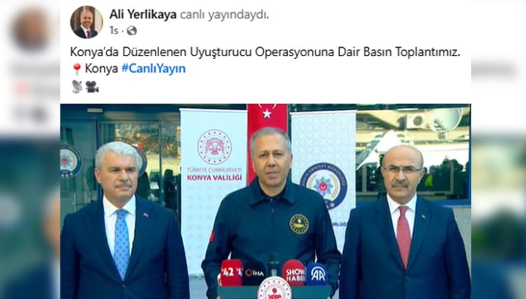 NARKOKAPAN KONYA! Detayları Bakan Yerlikaya verdi