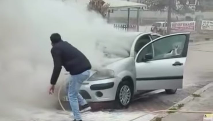 Ereğli’de Otomobil Alev Aldı