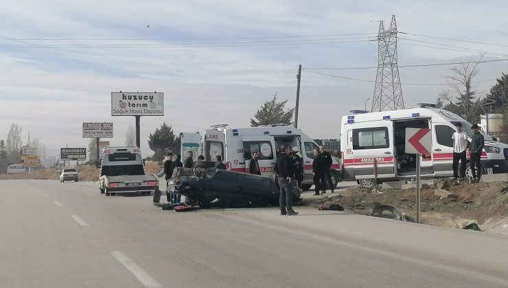 Ereğli’de Takla Atan Otomobilin Sürücüsü Yaralandı
