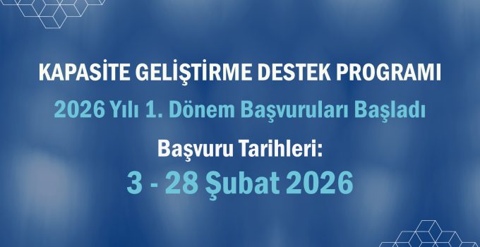 Kapasite Geliştirme Destek Programı’nın 2026 Yılı 1. Başvuru Dönemi Başladı