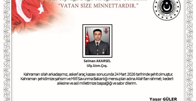 Askerî Araç Kazasında İki Askerimiz Şehit Oldu