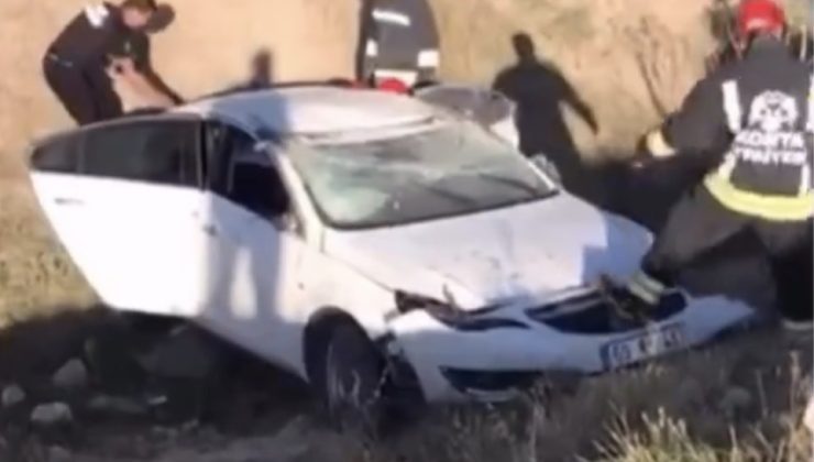 Ereğli’de otomobil şarampole devrildi 1’i bebek 3 kişi yaralandı